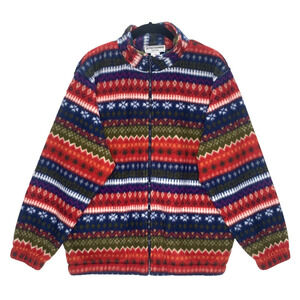 Vintage ALFRED DUNNER Fleece Jacket Petite Small Multi Fair Isle Nordic EUC